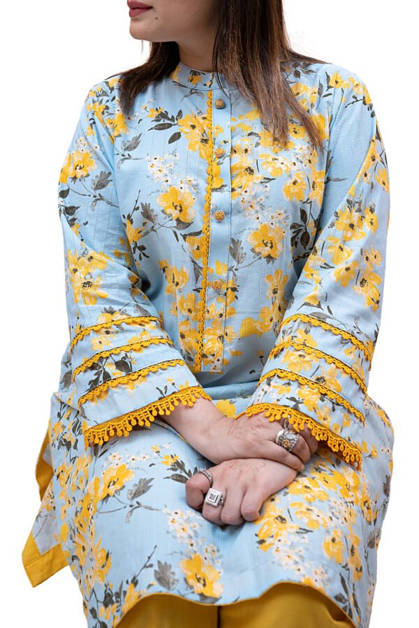 Lemon And Blue Flower Suit