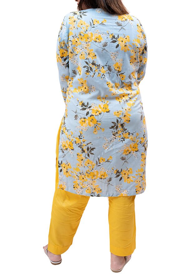 Lemon And Blue Flower Suit