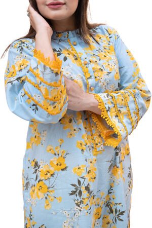 Lemon And Blue Flower Suit