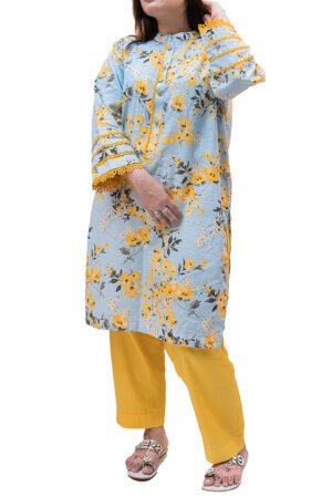 Lemon And Blue Flower Suit